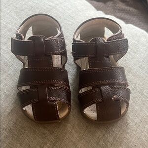 See Kai Run Dark Brown infant Sandals size 5 toddler